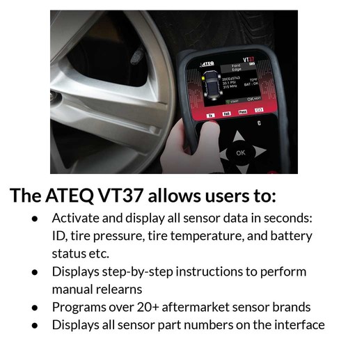 ATEQ VT37-0000 TPMS Sensor Activation and Programming Tool - Picture 3 of 7