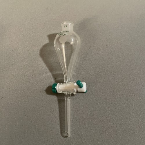 Embudo separador Chemglass Squibb 30 ml con llave de paso de PTFE