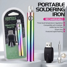 1100mAh USB Rechargeable Cordless Soldering Iron Pen Kit with 3 Temp Settings US