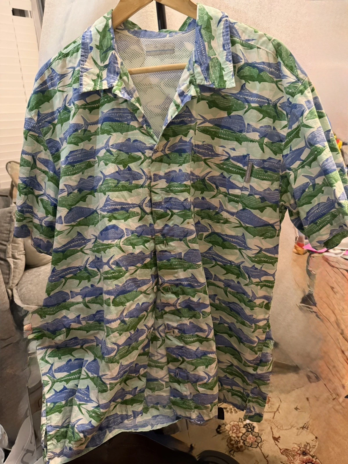 Columbia PFG Fishing Shirt Mens XL Fish Print Vented Button Up Outdoor beach￼
Opens in a new window