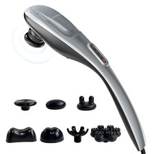 MEGAWISE Handheld Back Massager  Deep Tissue Percussion Massage Silver Grey