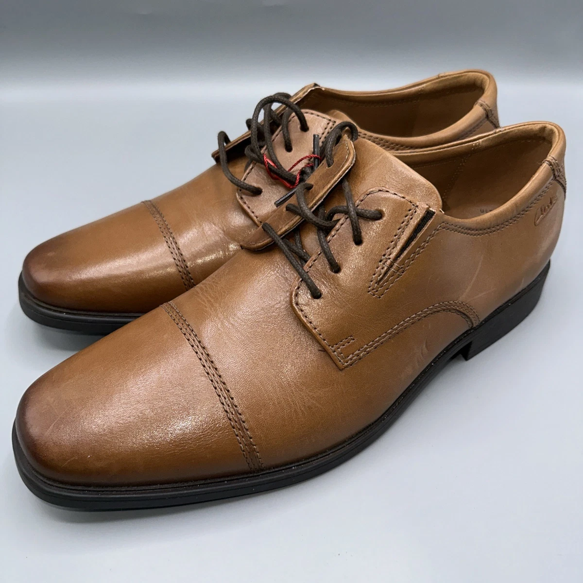NWT Clarks Men\'s Tilden Cap Oxford Shoe Dark Tan Leather 8.5 M Clarks Men main image 3