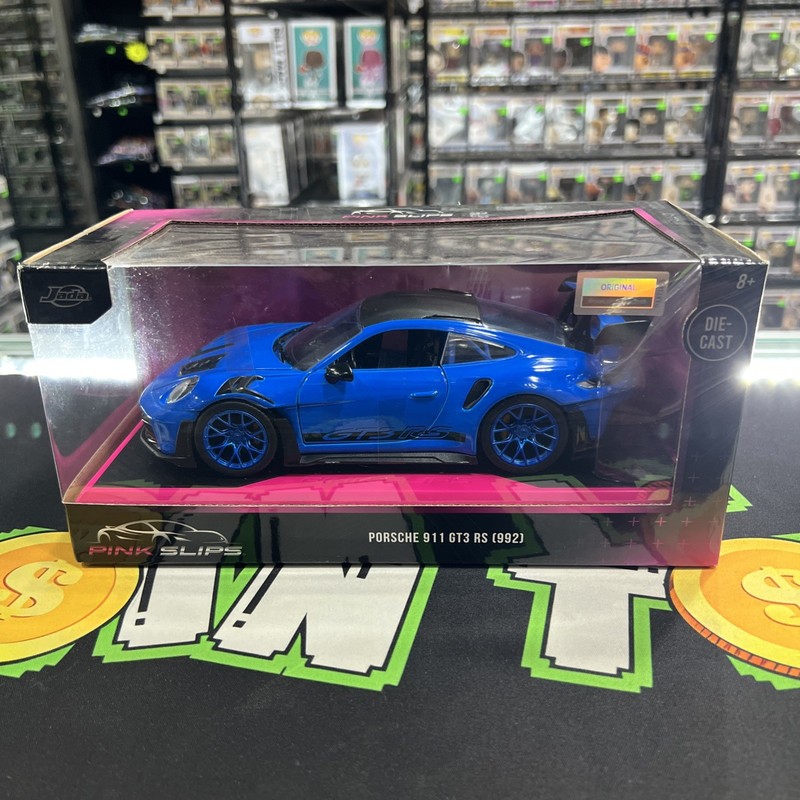 JADA - PINK SLIPS - 1:24 - PORSCHE 911 GT3 RS (992) - BLUE CHASE - RARE - VHTF