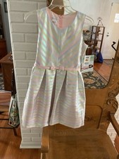 NWT, Bonnie Jean, Sz16, Girls ,sleeveless, Full Skirt, Lined, Pastel Dress