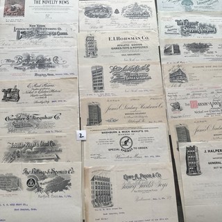 30 LOT STUNNING ANTIQUE EARLY 1900's Ephemera BIllheads FISHING! Toys! WOW