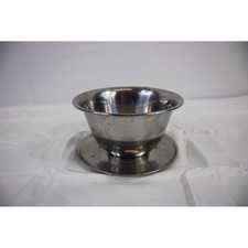 Stainless Steel Shaving Bowl Mug With Saucer Stand Dish