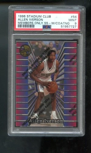 1996-97 Stadium Club Members Only 55 Allen Iverson RC ROOKIE PSA 9 Graded Card