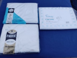 Lot of 3 Vintage White Bed Sheets Flat Fitted New In Package King/Double Size