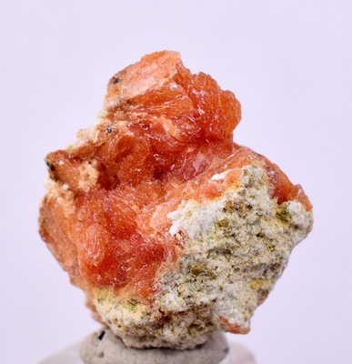 1,6 cm ROT ORANGE ZEOLITH STILBIT LAUMONTIT CALCIT KRISTALLE PERU FB91