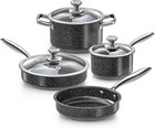 7-Piece Nonstick Granite Induction Stainless Steel Pots and Pans Set with Frying