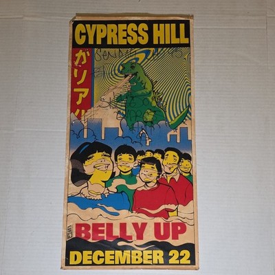 Vintage Cypress Hill Belly Up December 22 Godzilla 24'' Poster SIGNED #069/150