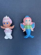 2 Kenner Sea Wees Shimmers Baby-Bubble Ballet Swirl Mermaid Doll & Featherfluff
