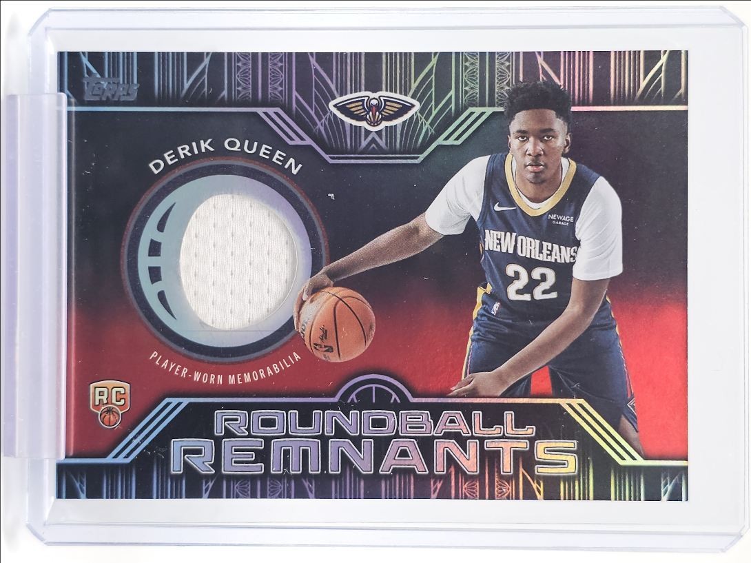 DERIK QUEEN 2025-26 TOPPS ROUNDBALL REMNANTS ROOKIE PATCH RAINBOW RC Q0902