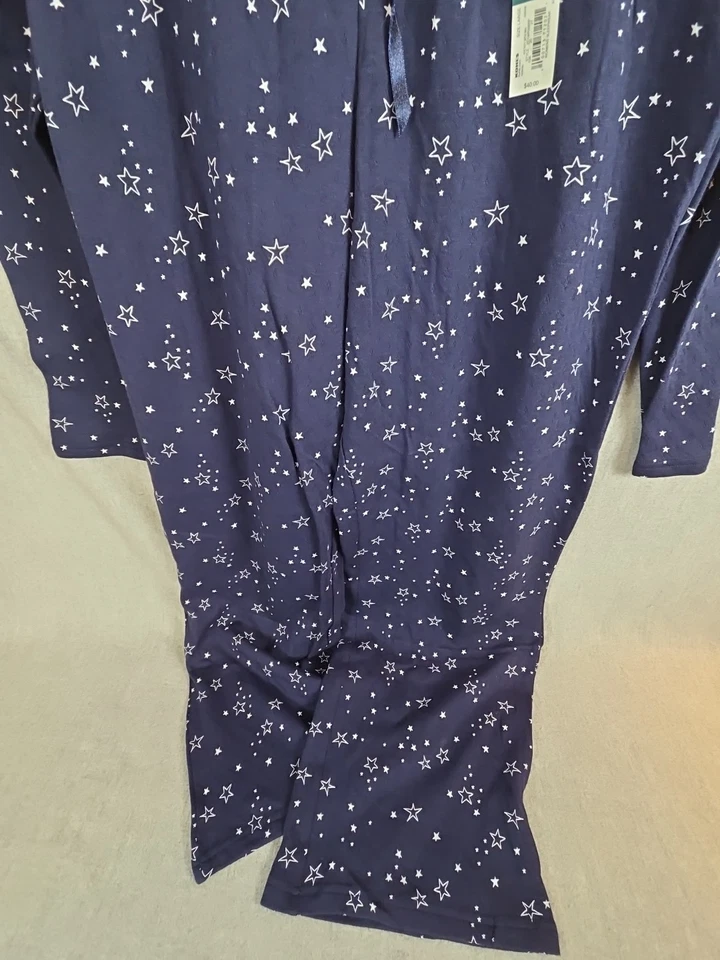 Croft & Barrow Pajama Set Womens L Blue Starry Night Relaxed Comfort Whimsy NEW - Image 4 of 4
