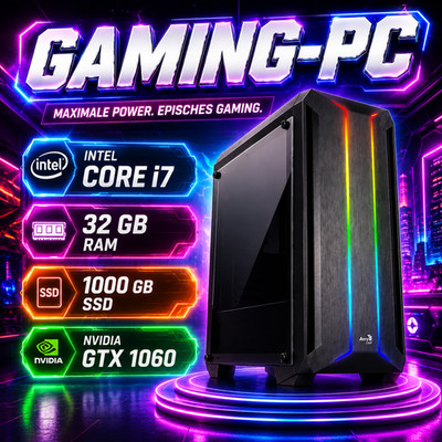 PC Gaming | Intel i7 4x 3,9 GHZ  | 32 GB DDR RAM | 1000 GB SSD | Nvidia GTX 1060
