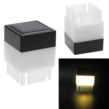 Solar Post Light 2x2" Waterproof LED Outdoor Garden Street Step Fence Cap Lamp
