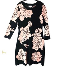 Calvin Klein Womens Sweater Dress S Fitted Artsy Feminine Jacquard Fairy