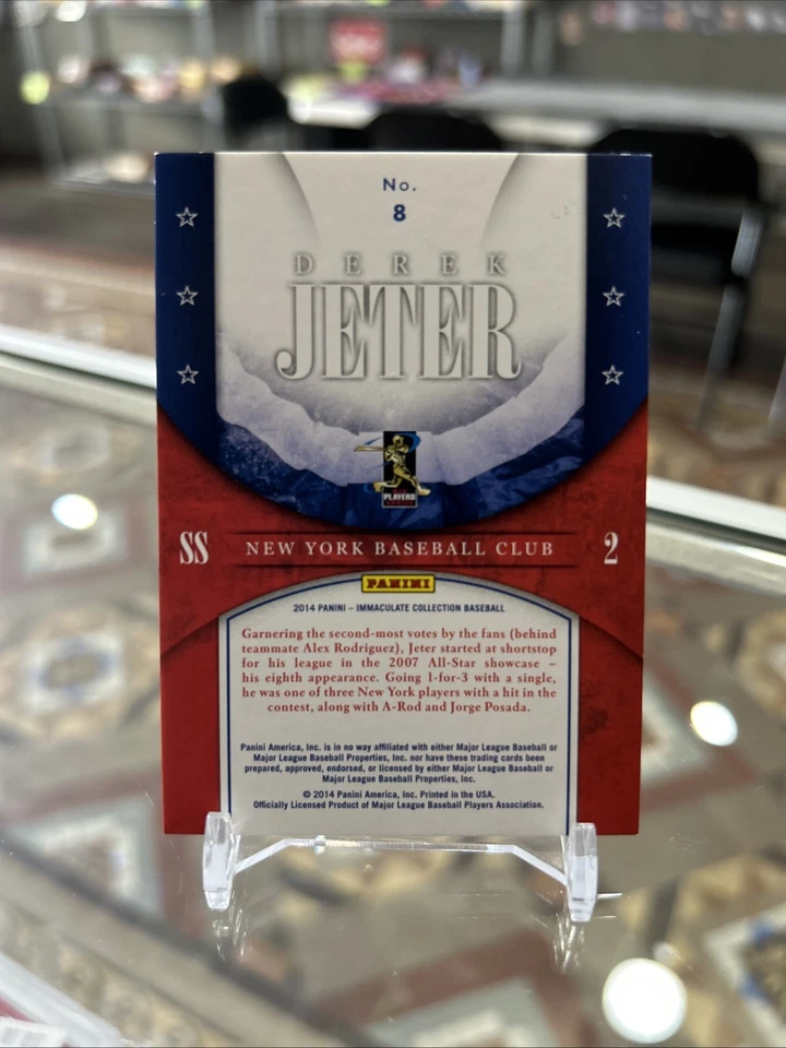 Panini Immaculate Collection Derek Jeter #8 2014 raro SSP/14 ¡¡Salón de los Yankees de Nueva York!!! Foto 2 de 2
