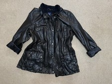 Genuine Leather Jacket, Vintage Gap, Corduroy Collar, Cotton Lining