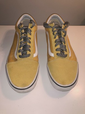 yellow old skool checkered vans