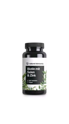 Biotin  Selen  Zink für Haut Haare & Nägel  365 vegane Tabletten  Ohne