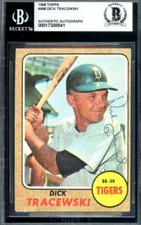 Dick Tracewski Beckett BAS Signed 1968 Topps Autograph
