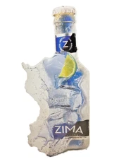 Vintage Zima Metal Beer Sign Tall Bottle