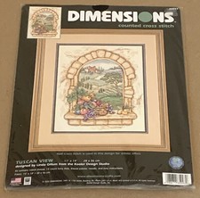Dimensions / Linda Gillum "Tuscan View" Cross Stitch Kit NIP 11x14"