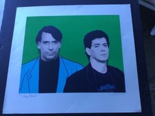 Hugh Brown signed print of Lou Reed John Cale entitled &ldquo;Andy Warhol&rdquo;. 25&rdquo; x 20&rdquo;