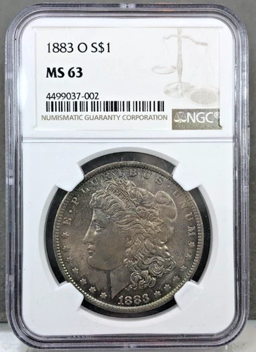 1883-O U.S. $1 Morgan Silver Dollar NGC MS63 ~ Toning
