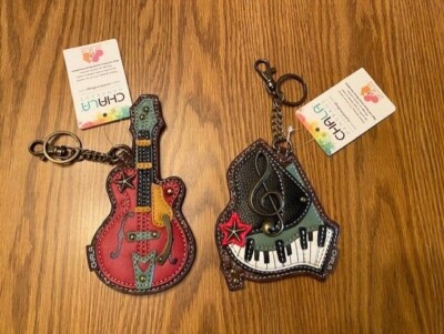 CHALA - MUSIC KEY FOBS - GUITAR & PIANO!!   CHARMING!!