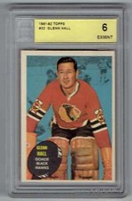 1961-62 TOPPS GLENN HALL ACA 6 CHICAGO BLACKHAWKS #32