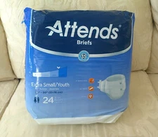 Attends Youth Brief Extra Small Youth Heavy A 24 Ct
