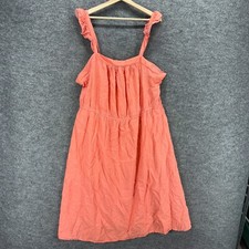 Old Navy Dress Women 2XL Pink Shift Midi Elastic Waist Linen Lined Sleeveless