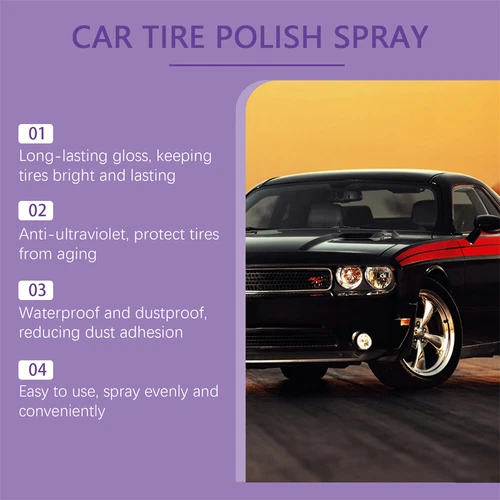 1Set Car Tire Shine Spray Polish Cleaning Agent Coating Wax Auto Accessories - Picture 7 of 11