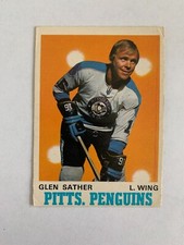 1970-71 O-Pee-Chee #205 Glen Sather - PENGUINS - RARE & VINTAGE (inv.2)