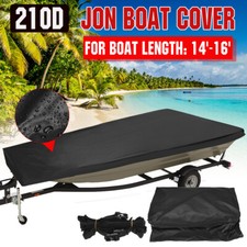 14-16Ft 210D Heavy Duty Jon Boat Cover Waterproof Sun Protection