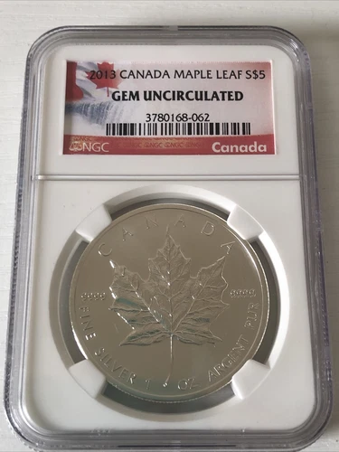 2013 Canada Maple Leaf $5 Gem NGC UNCirculated 1 OZ.