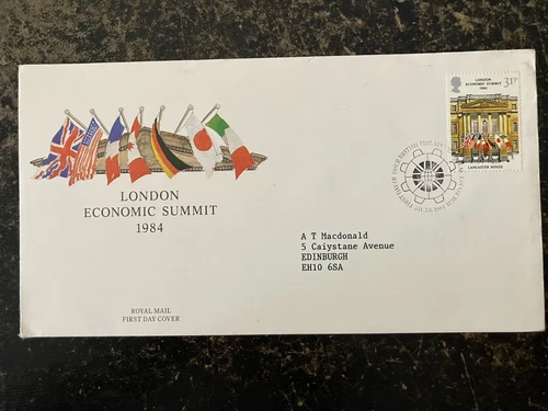 United Kingdom 1984 - London Economic Summit stamps FDC Edinburgh, Philatelic Bu