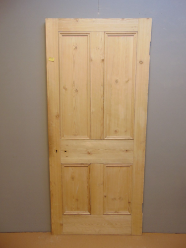 Door Reclaimed Pine Victorian 4 Panel Internal 33 1/2" x 75 1/4" Door  ref 360D - Afbeelding 1 van 8