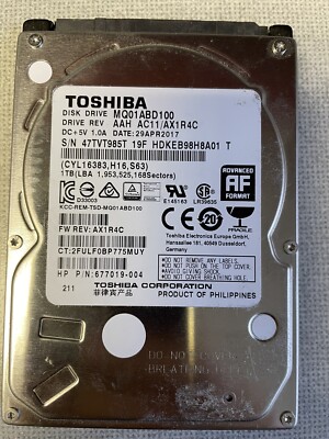 Toshiba MQ01ABD100 1TB 2,5'' Laptop Festplatte SATA HDD