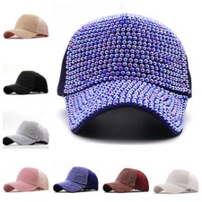 Women Hat Pearl Baseball Cap Handmade Beaded Adjustable Silk Cotton Hat Snapback