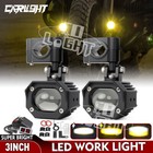 Pair Motorcycle LED Auxiliary Fog Spot Lights For BMW Suzuki Honda Kawasaki NEW