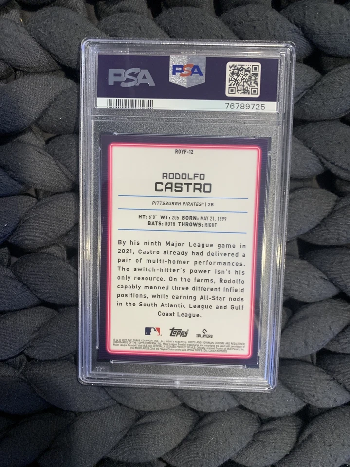 2022 Bowman Chrome #ROYF-12 Rodolfo Castro ROY Favorites PSA 10 Mojo Refractor - Image 2 of 4
