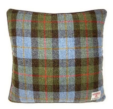 Harris Tweed MacLeod Tartan Square Cushion Double Sided Cover Takes 18in Insert