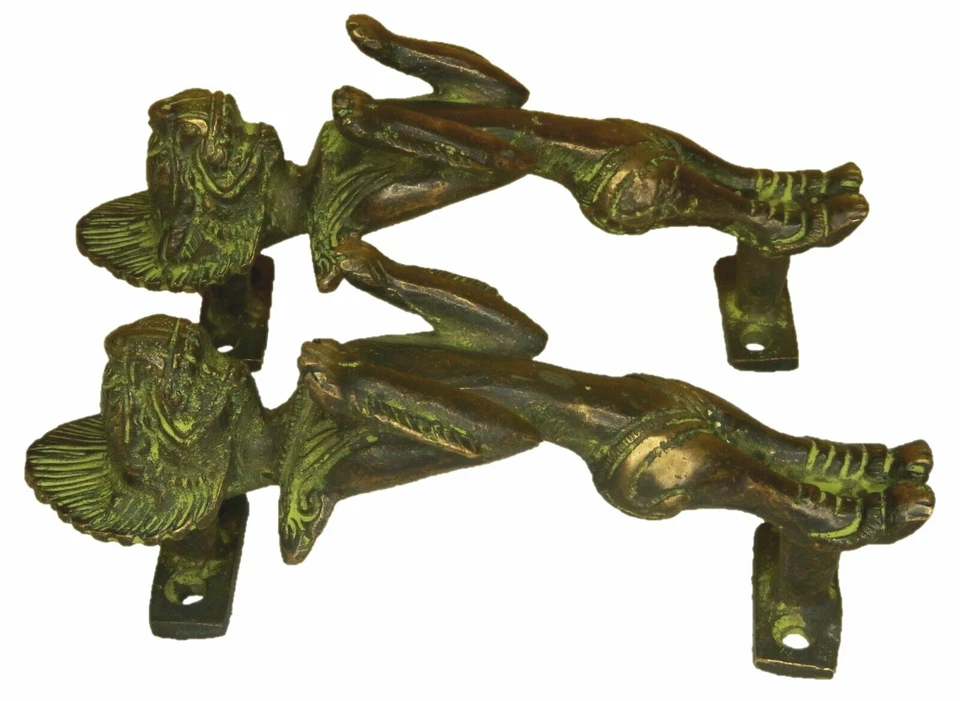 Tiradores de puerta de estilo victoriano con forma de tigre de latón artesanales ídolo de decoración del hogar Foto 2 de 4