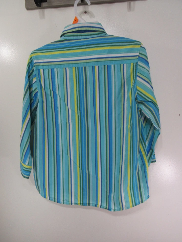 Camisa Haband Mujer Talla S Azul Multicolor Rayas Manga 3/4 Botón Delantero Foto 4 de 4