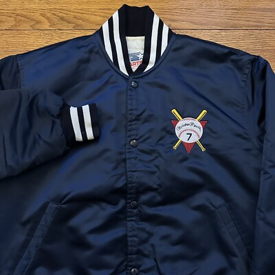 Vintage Starter Mickey Mantle On Video Bomber Satin Jacket Large