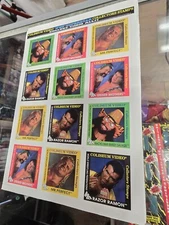 Vtg 90s Coliseum Video WWF Superstar Wrestling Collectors Stamps Sheet