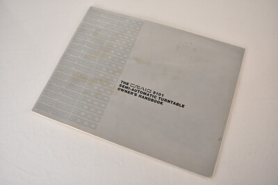 Original Craig 5101 Turntable Owner's Manual -Series 5000-
